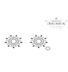 Пэстис из кристаллов Petits Joujoux Gloria set of 2 - Black/Silver, украшение на грудь