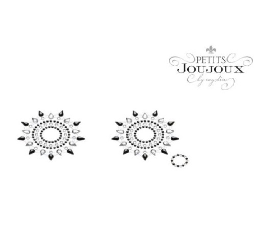 Пэстис из кристаллов Petits Joujoux Gloria set of 2 - Black/Silver, украшение на грудь
