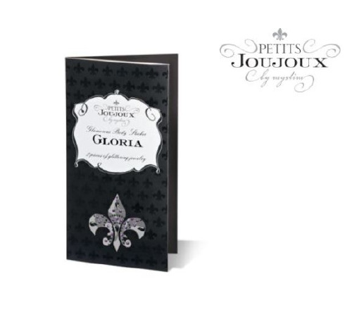 Пэстис из кристаллов Petits Joujoux Gloria set of 2 - Black/Silver, украшение на грудь