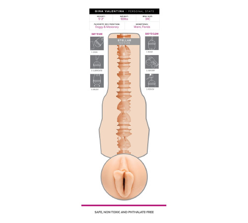 Мастурбатор Fleshlight Girls: Gina Valentina — Stellar зі зліпка вагіни, дуже ніжний