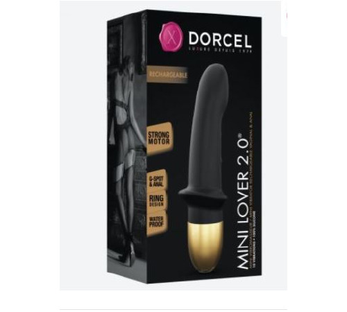 Вібратор Dorcel Mini Lover Black 2.0 перезаряджається, для точки G і масажу простати