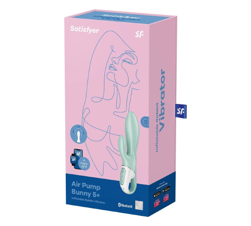 Смарт вибратор-кролик Satisfyer Air Pump Bunny 5+, надувается