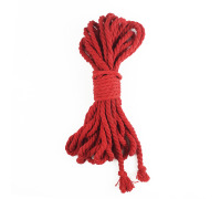 Хлопковая веревка BDSM 8 метров, 6 мм, цвет красный