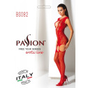 Ажурный бодистокинг с чулками Passion BS082 red