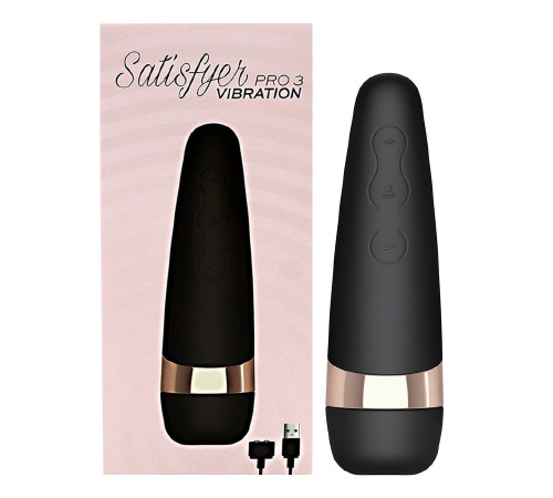 Вакуумний кліторальний стимулятор Satisfyer Pro 3 Vibration з вібрацією та дуже м'яка яким кінчиком