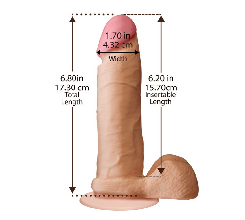 Фаллоимитатор Doc Johnson The Realistic Cock 6 inch White - ULTRASKYN, Vack-U-Lock, диаметр 4,3см