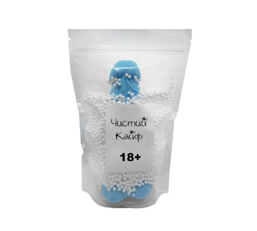 Крафтовое мыло-член с присоской Чистый Кайф Blue size XL натуральное