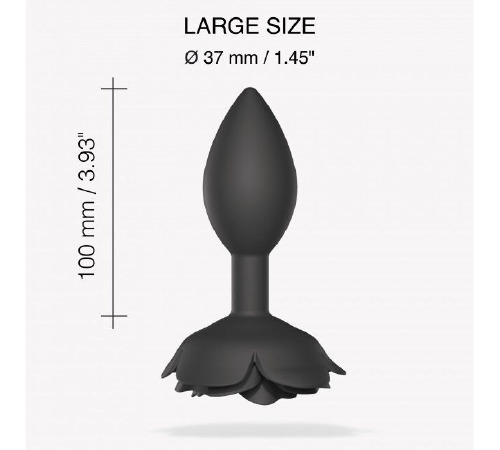 Силиконовая анальная пробка Love To Love OPEN ROSES L SIZE - BLACK ONYX
