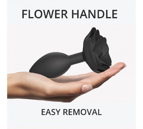 Силиконовая анальная пробка Love To Love OPEN ROSES L SIZE - BLACK ONYX