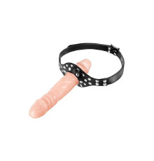 Кляп с двойным фаллоимитатором Fetish Tentation Double Penis Gag Flesh