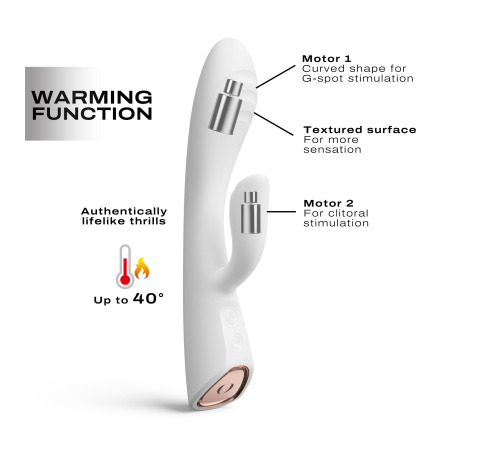 Вибратор-кролик с подогревом Dorcel FLEXI RABBIT WHITE, гибкий ствол