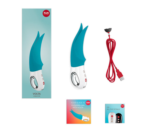 Вибратор для клитора Fun Factory VOLTA petrol, гибкий двойной кончик