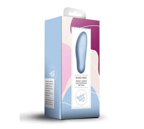 Кліторальний вібратор SugarBoo Blue Bae, працює від батарейок (у комплекті)