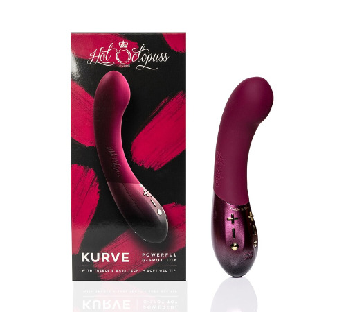 Вибратор для точки G Hot Octopuss KURVE, Treble and Bass Technology, 2 мотора, мягкий кончик