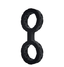 Наручники из силикона Doc Johnson The Cuffs Small - Black, хорошо тянутся, для рук и для ног