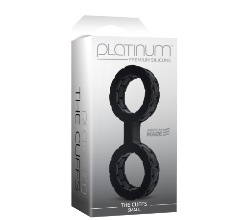 Наручники з силікону Doc Johnson The Cuffs Small - Black, добре тягнуться, для рук і для ніг