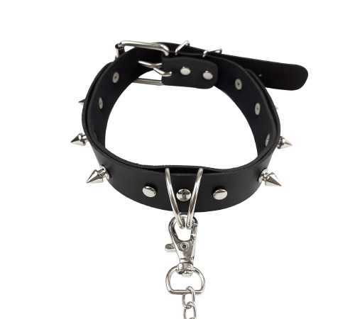 Ошейник с шипами и поводком Art of Sex - Collar Spikes and Leash