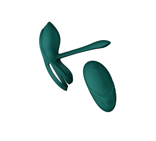 Смарт-ерекційне кільце Zalo BAYEK Turquoise Green, подвійне з ввідною частиною, пульт ДК