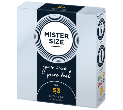 Презервативы Mister Size - pure feel - 53 (3 condoms), толщина 0,05 мм