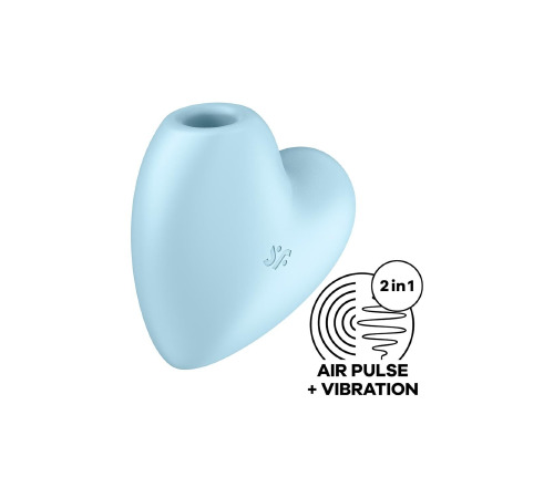 Вакуумний стимулятор-серце з вібрацією Satisfyer Cutie Heart Blue