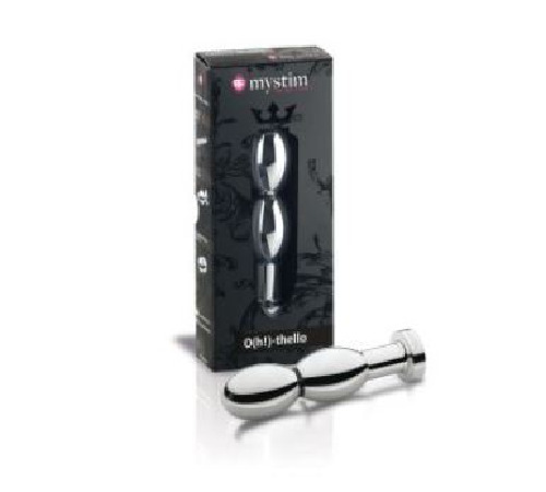 Металеве ділдо 2-в-1 Mystim O(h!)-thello для електростимулятора, діаметр 3,5 см, анальна пробка