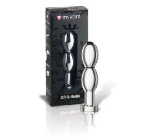 Металеве ділдо 2-в-1 Mystim O(h!)-thello для електростимулятора, діаметр 3,5 см, анальна пробка