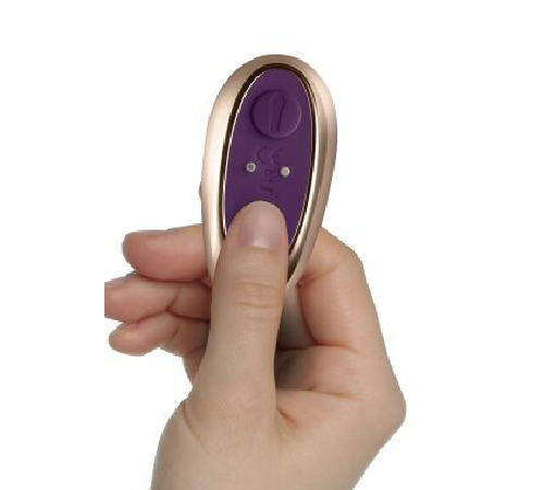 Анально-вагінальний вібратор для пар Rocks Off Cocktail Purple, пульт ДК