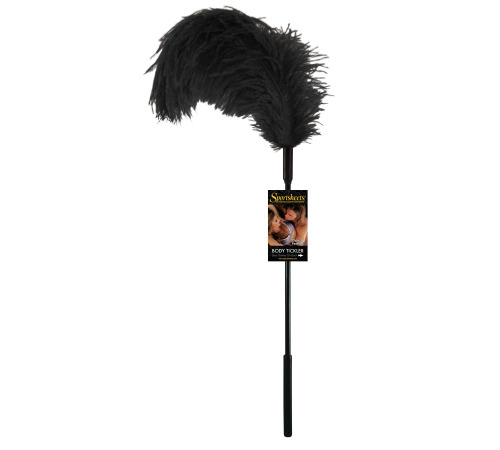 Щекоталкі з пером страуса Sportsheets Ostrich Tickler Чорна