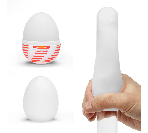 Мастурбатор-яйцо Tenga Egg Tube, рельеф с продольными линиями