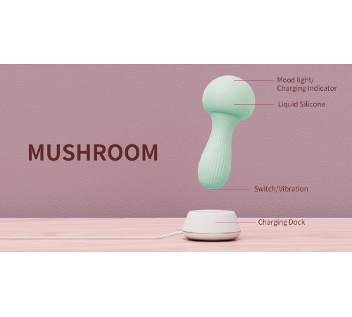 Вибромассажер Otouch MUSHROOM Teal, 7 режимов, функция ночника, технология «старт-стоп»
