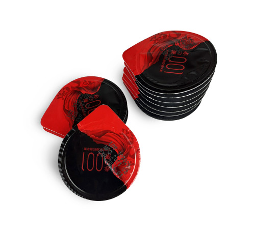 Ультратонкие презервативы OLO, на гиалуроновой основе (10 шт) (черно красные)