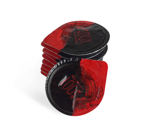 Ультратонкие презервативы OLO, на гиалуроновой основе (10 шт) (черно красные)