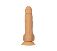 Фалоімітатор ADDICTION Dual Density Silicone Dildo Caramel 8″, присоска, діаметр 4,3 см, віброкуля