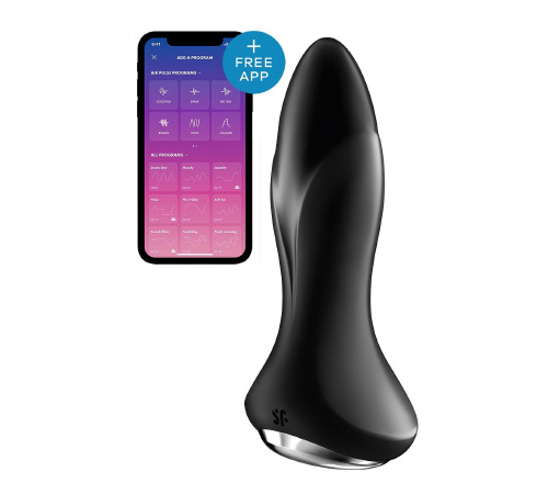 Анальная смарт-вибропробка с жемчужным массажем Satisfyer Rotator Plug 1+ Black