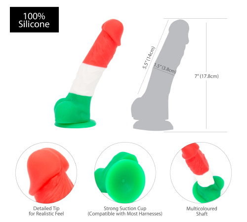 Кольоровий фалоімітатор ADDICTION - LEONARDO - 7 