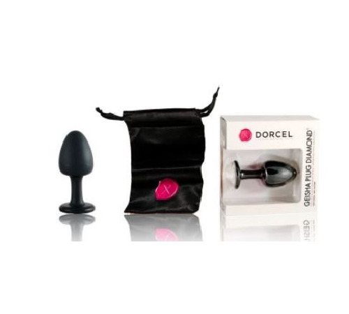 Анальная пробка Dorcel Geisha Plug Diamond M с шариком внутри, создает вибрации, макс. диаметр 3,2см