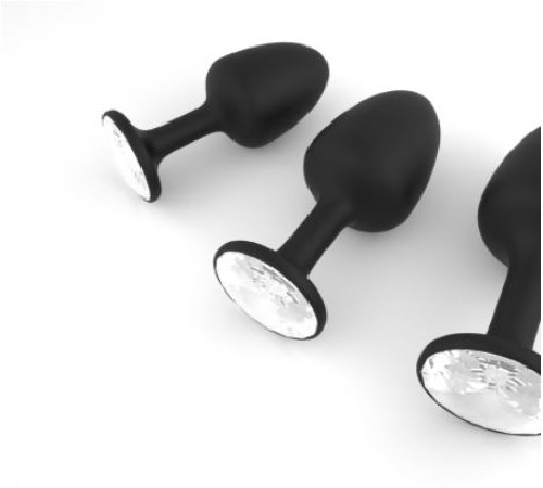 Анальная пробка Dorcel Geisha Plug Diamond M с шариком внутри, создает вибрации, макс. диаметр 3,2см