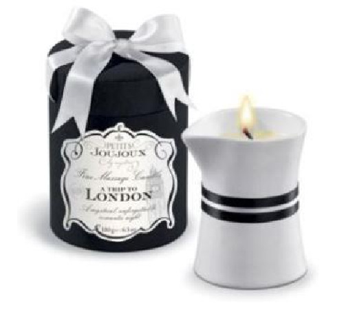 Массажная свечa Petits Joujoux - London - Rhubarb, Cassis and Ambra (190 г) роскошная упаковка