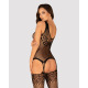 Бодистокинг Obsessive Bodystocking G323 S/M/L black, рисунок пчелы и бабочки