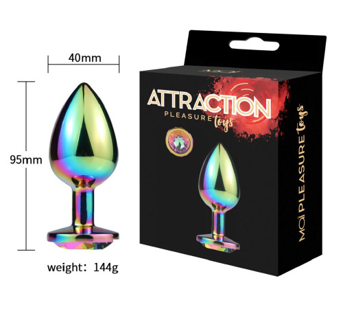 Металева анальна пробка MAI Attraction Toys №74 Rainbow