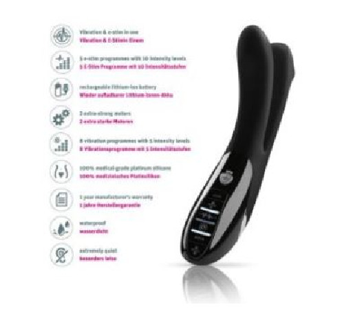 Вібратор подвійний з електростимуляцією Mystim Tingling Aparte eStim Black, міостімулятор