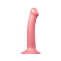 Насадка для страпона Strap-On-Me Mono Density Dildo Rose M, диам. 3,3см, однослойный силикон, гибкий
