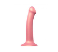 Насадка для страпону Strap-On-Me Mono Density Dildo Rose M, діам. 3,3 см, одношаровий силікон, гнучк