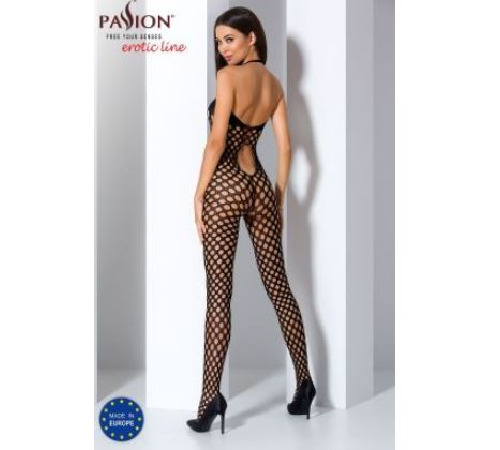 Бодистокинг Passion BS065 white, комбинезон, крупная сетка