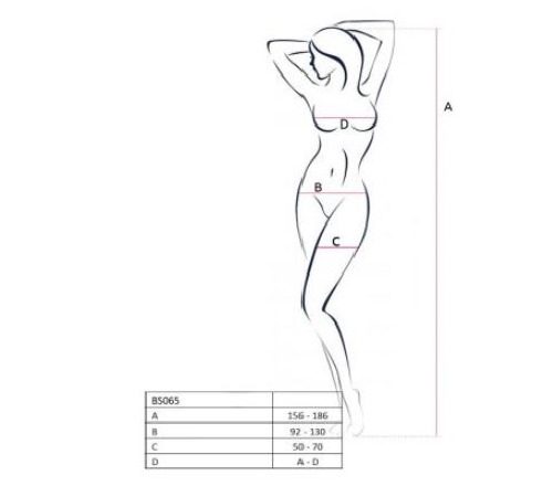 Бодистокинг Passion BS065 white, комбинезон, крупная сетка