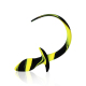 Силиконовая анальная пробка с хвостиком, Черно/Желтый