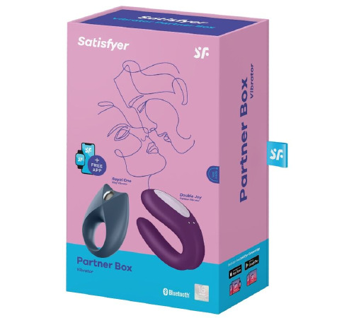 Набор Satisfyer Partner Box 2 (смарт-вибратор для пар Double Joy + виброкольцо Royal One)