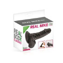 Фаллоимитатор с присоской Real Body - Real Mike Black, TPE, диаметр 3,8см