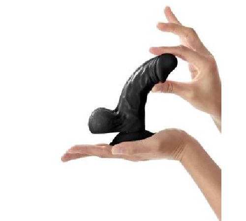 Фалоімітатор із присоскою Real Body — Real Mike Black, TPE, діаметр 3,8 см