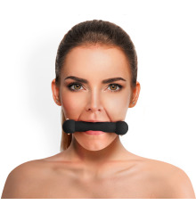 Кляп Палка, силикон и натуральная кожа, Art of Sex - Gag Stick Silicon, Черный